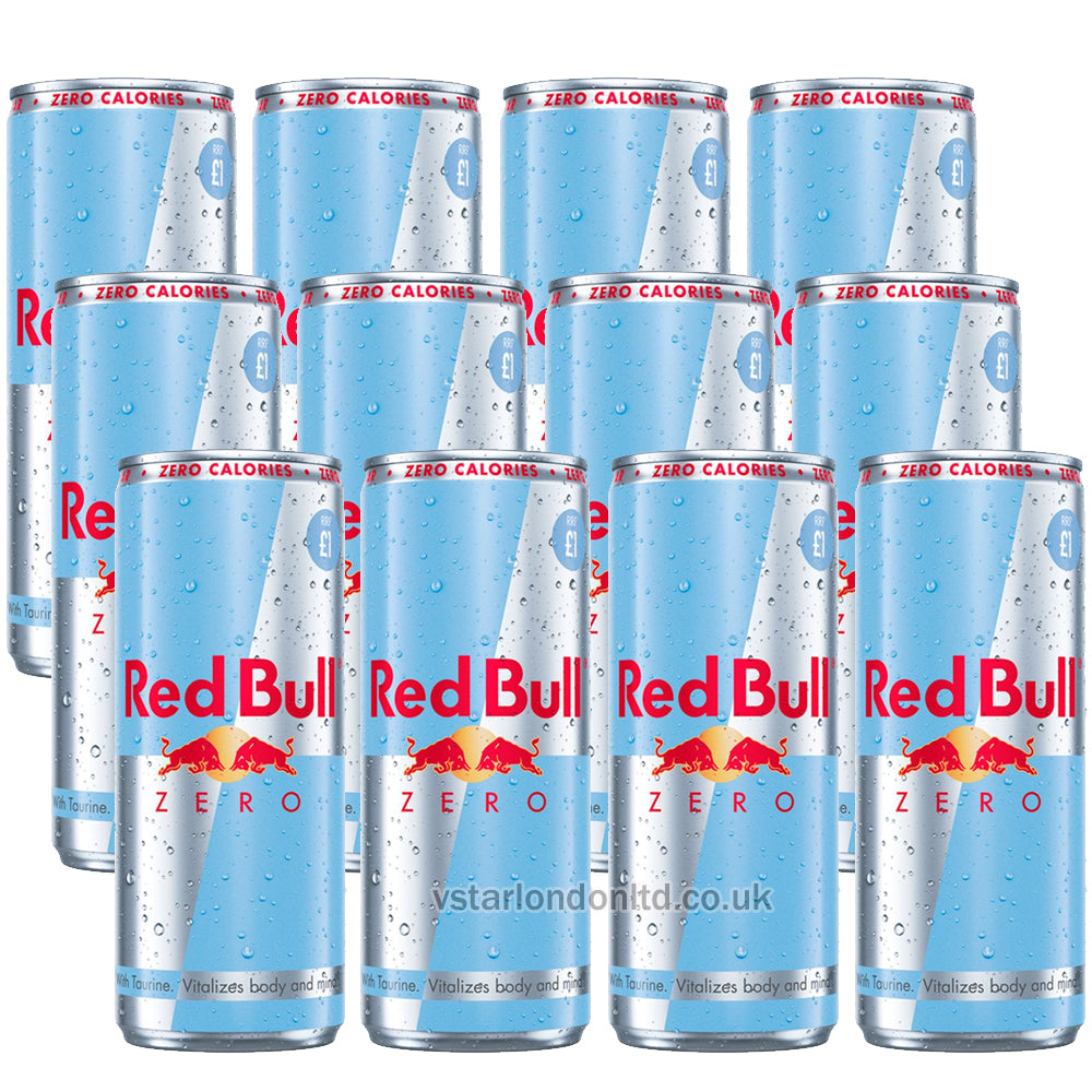 Red Bull Energy Drink Zero 250ml 12 packs | Sugar-free & High in Caffeine
