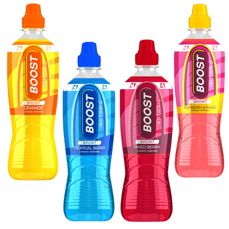 Boost Sport Isotonic Drinks 500ml PMP Mixed Flavours (Box of 12 Bottles)