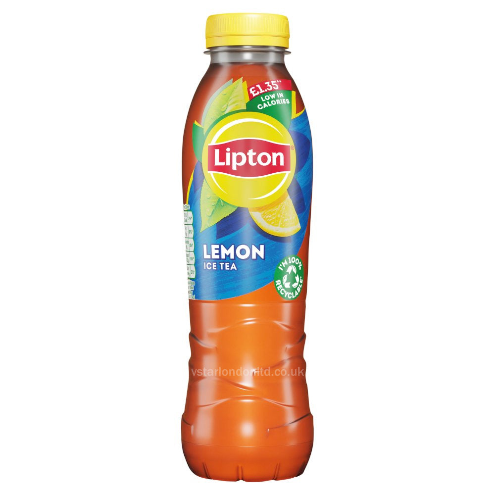 Refreshing Lipton Lemon Ice Tea 500ml (Pack of 12 Bottles) - Rich in Vitamin-C