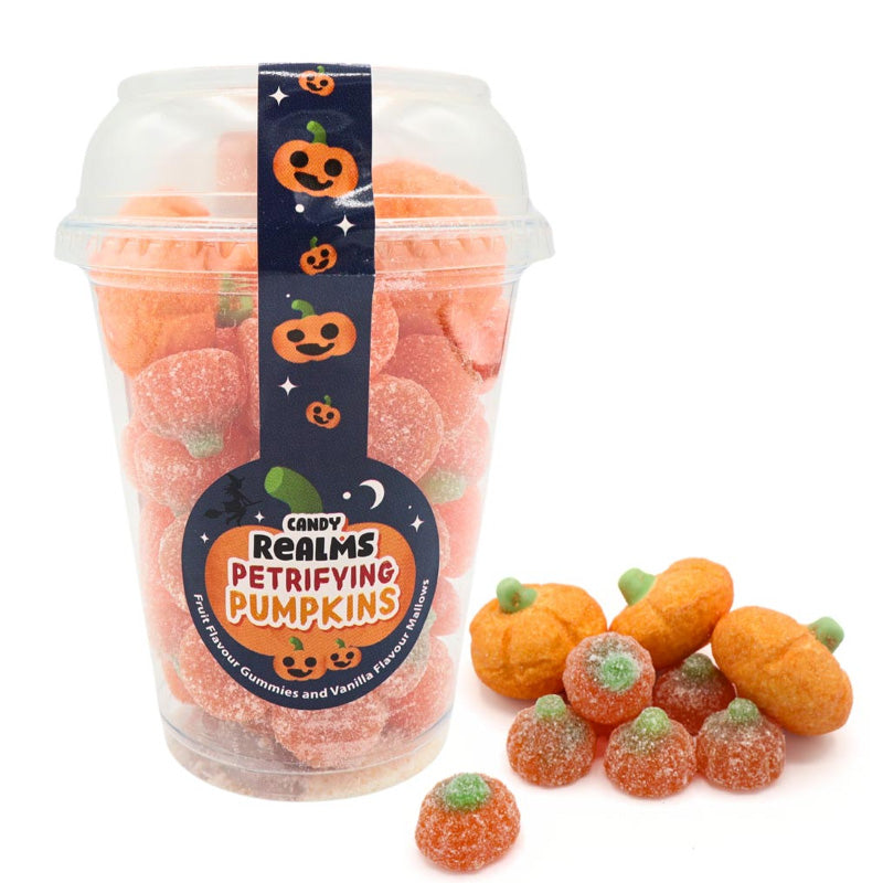 Candy Realms Petrifying Pumpkins Candy Cups 230g x 8 – Halloween Sweets