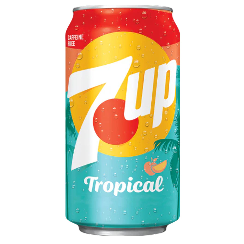 7 Up Tropical 12x355ml – Mango & Peach Flavored Soda