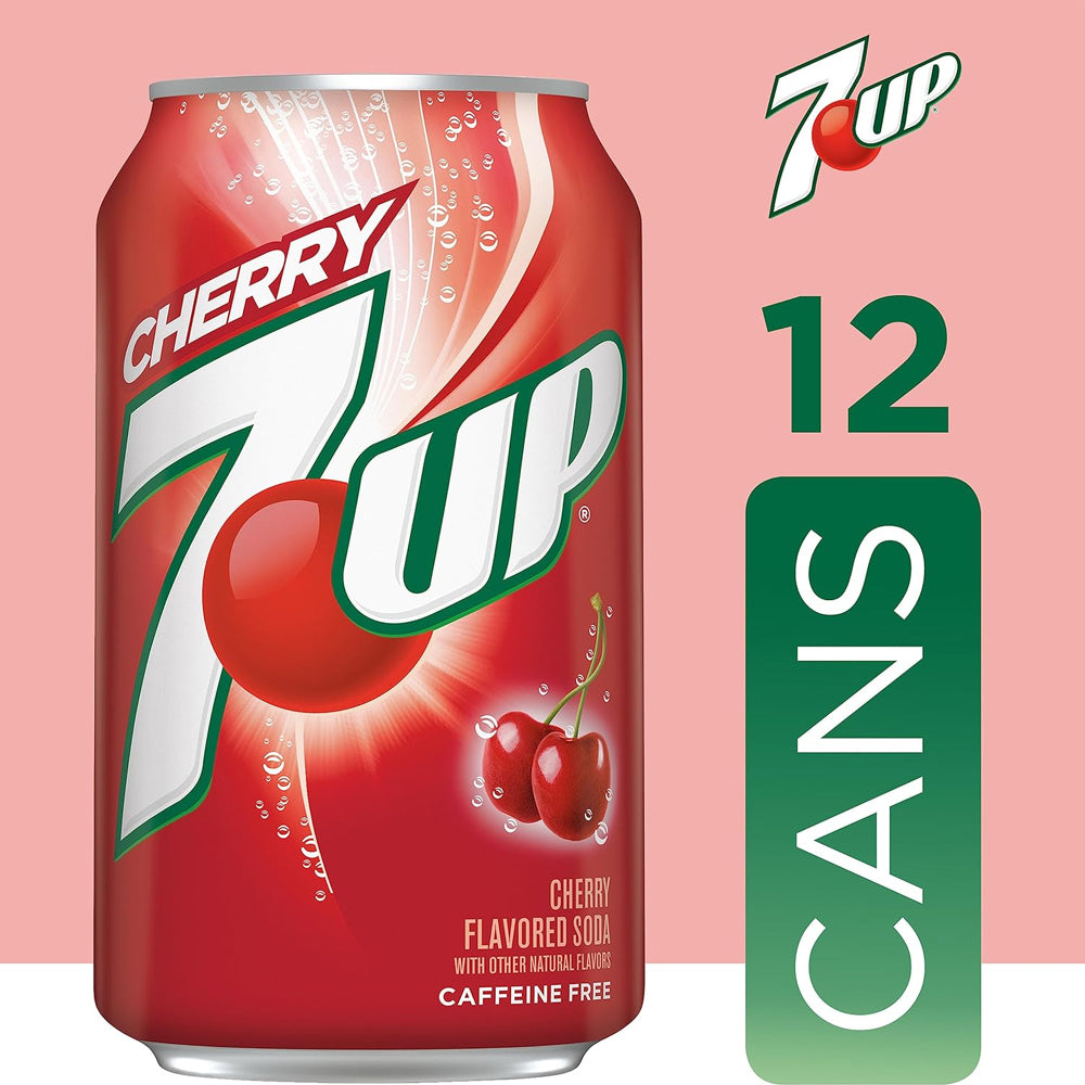 7UP Cherry Flavored Soda 355ml (Case of 12)