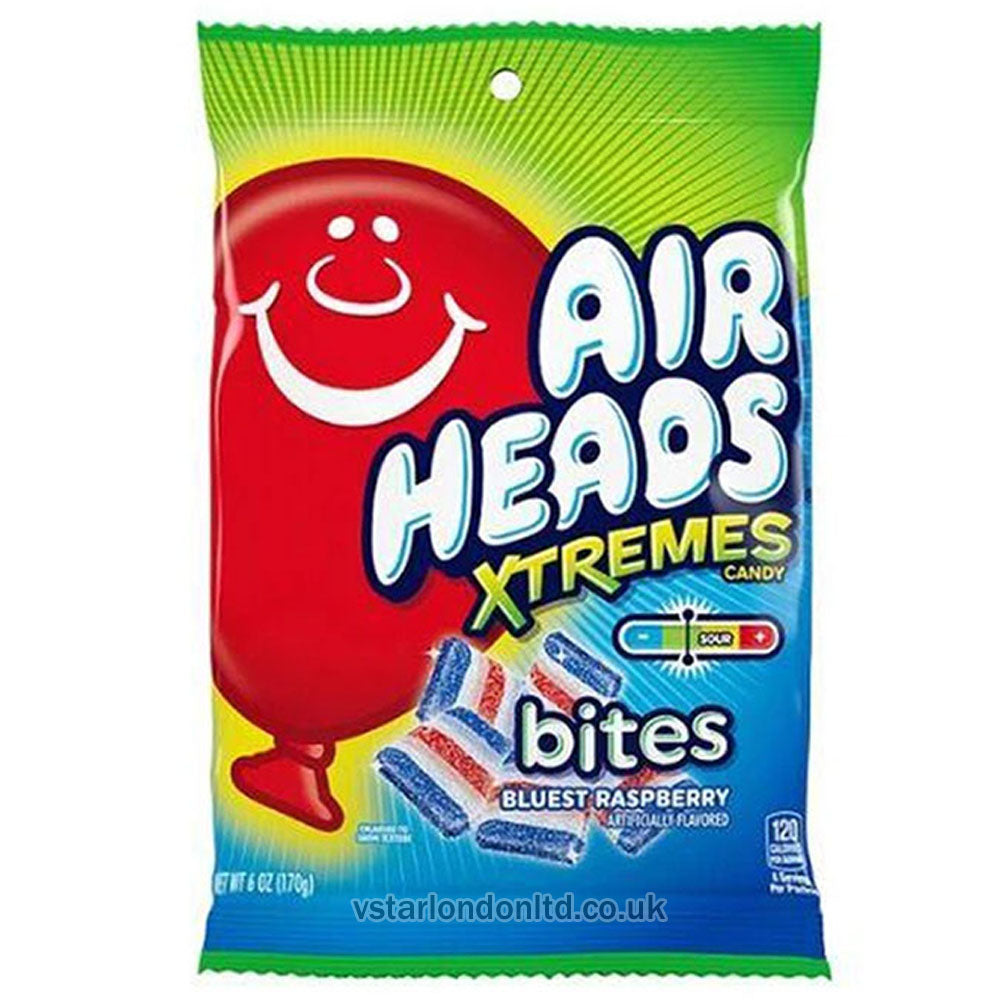 Airheads Xtremes Bluest Raspberry Bites – 12 x 170g Bags | Sour Candy Bulk Pack