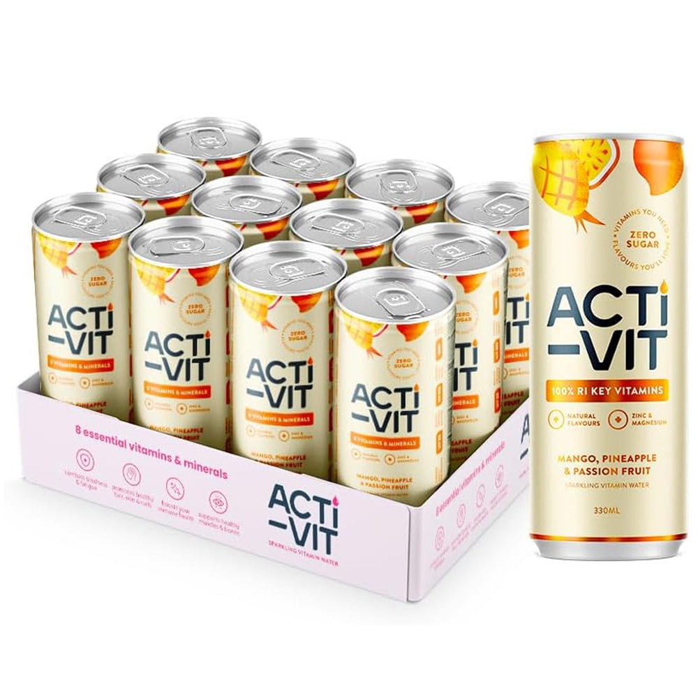 Acti-Vit Tropical Boost Sparkling Water 330ml (Pack of 12)