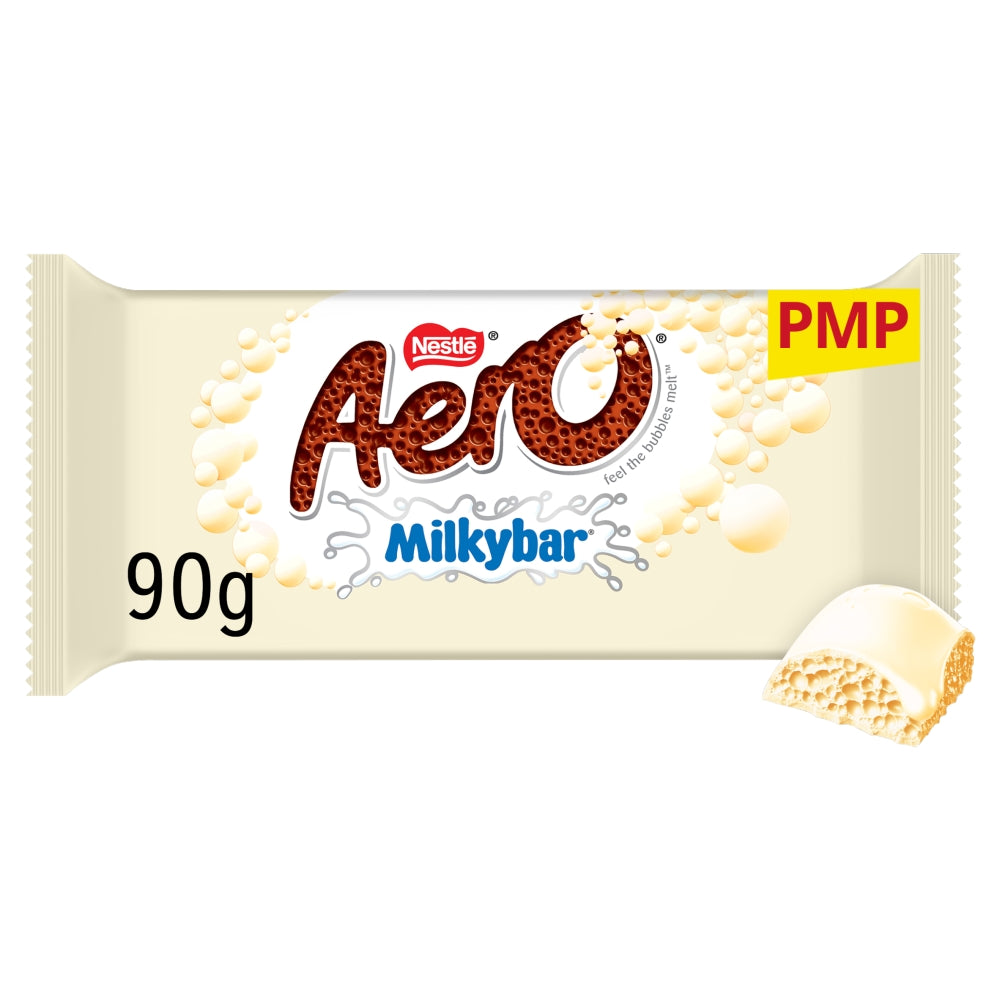 Aero Milkybar White Chocolate Sharing Bar PMP 90g (Box of 15)