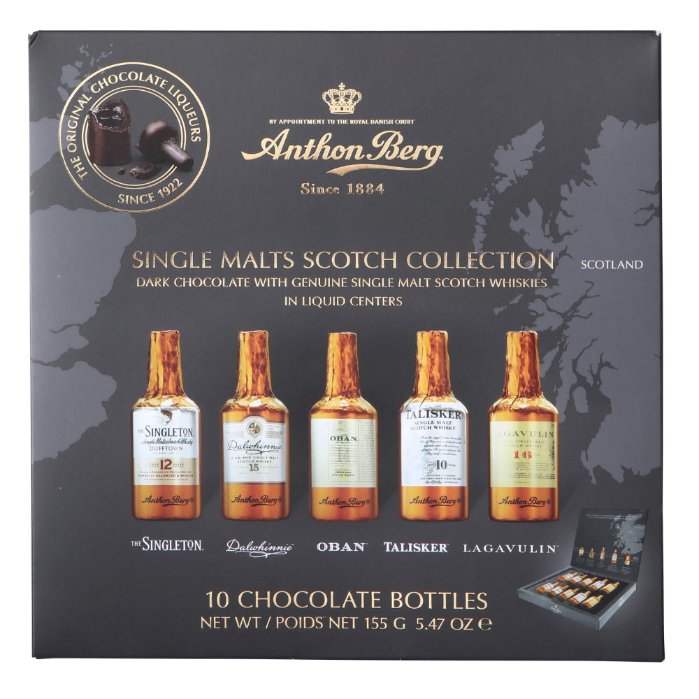 Anthon Berg Single Malt Whisky Chocolate Liqueurs 10 Piece Box 155g