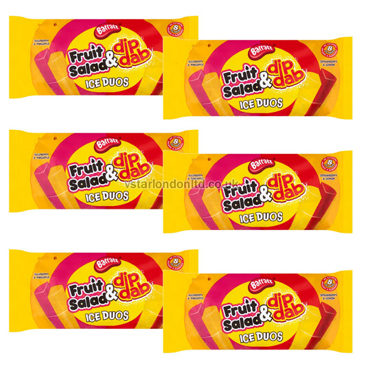 Barratt Ice Duos – Fruit Salad & Dip Dabs (640ml, Multi-Pack Options)