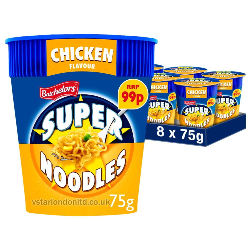 Batchelors Super Noodles Chicken Flavour 75g – Pack of 8