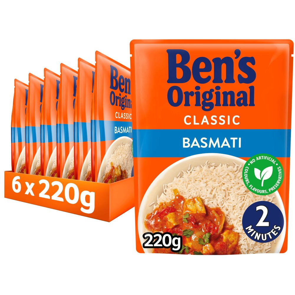 Ben's Original Basmati Microwave Rice 220g – Pack of 6