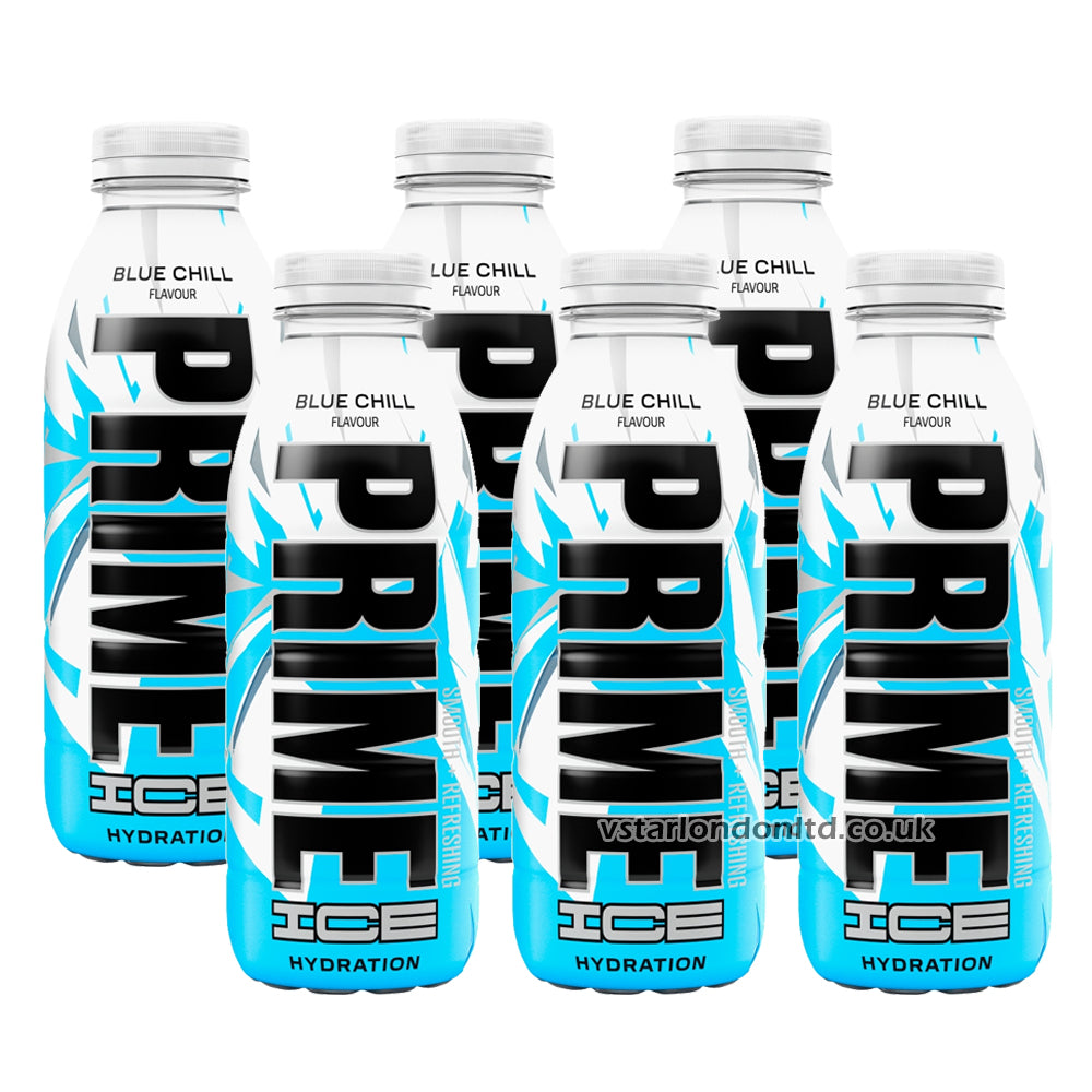 Prime Orange, Blue & Red Chill Flavour Ice Hydration 500ml (6 & 12 Bottles)