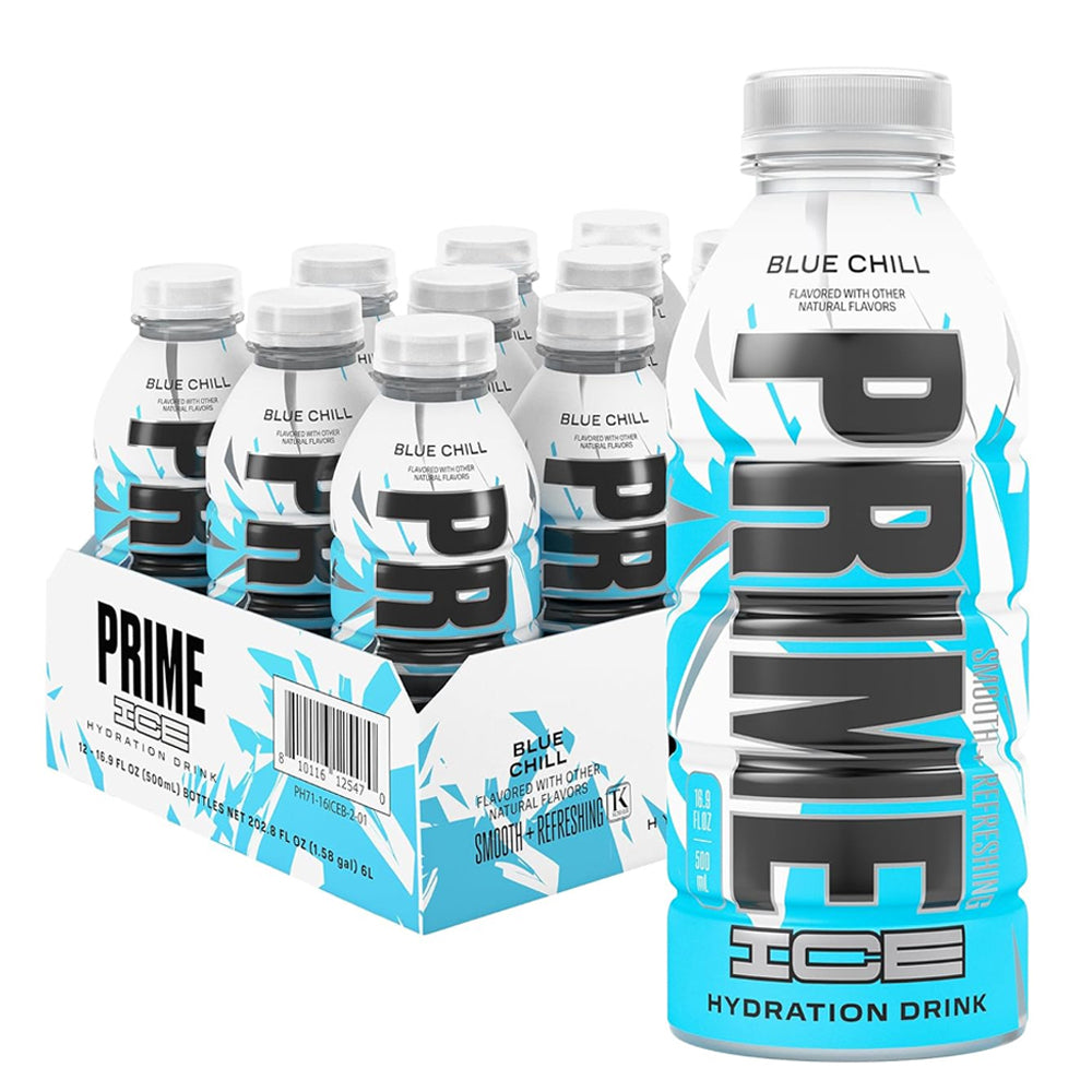 Prime Orange, Blue & Red Chill Flavour Ice Hydration 500ml (6 & 12 Bottles)