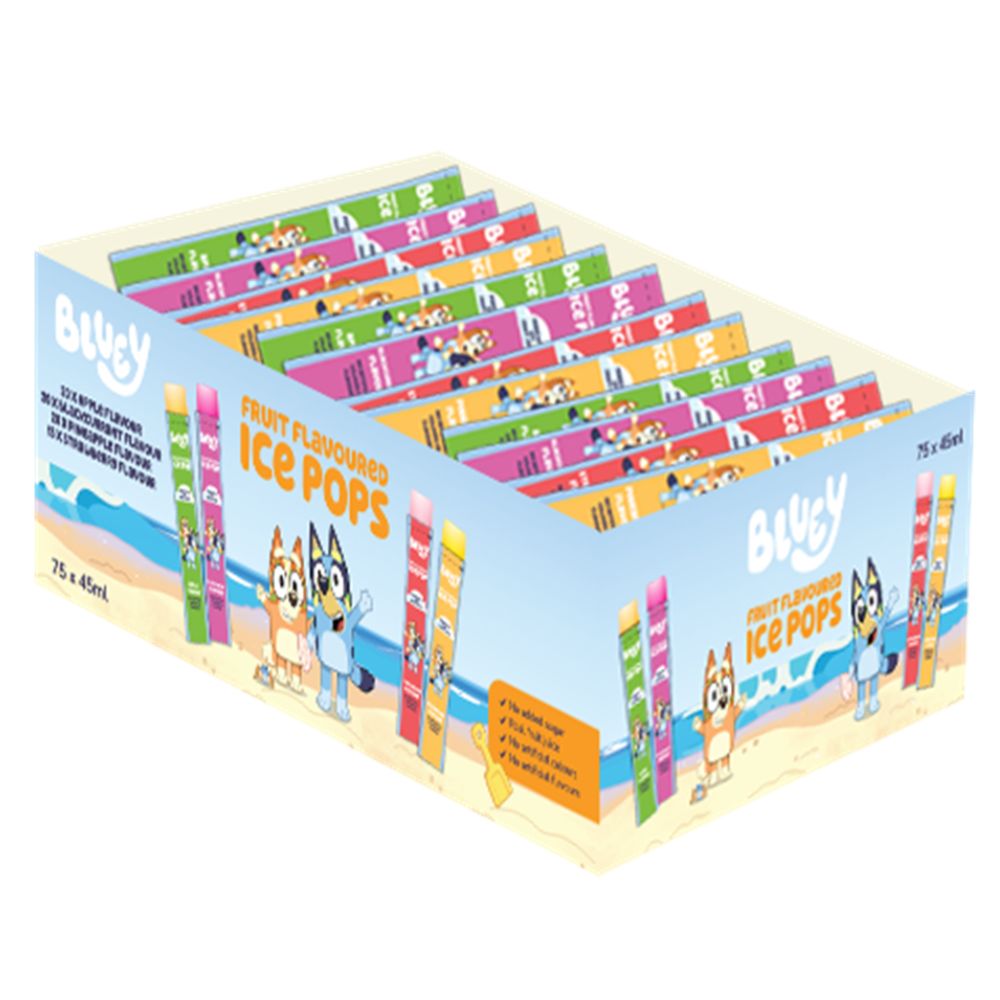 Bluey Fruit Flavoured Ice Poles 75 x 45ml