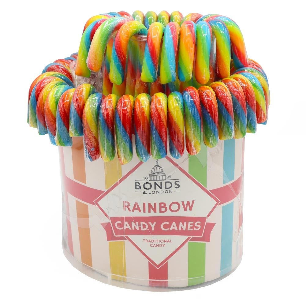 Bonds Rainbow Candy Cane Fountain 60 x 20g – Fruity Multicolour Candy Canes