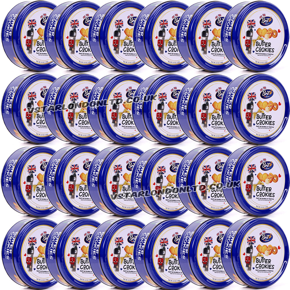 BRIT TREAT Danish Butter Cookies Gift Tin – 6, 12 & 24 x 140g Luxury Biscuits