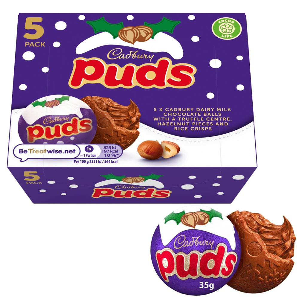 Cadbury Dairy Milk Chocolate Puds 5 Pack Multipack 3 x 175g
