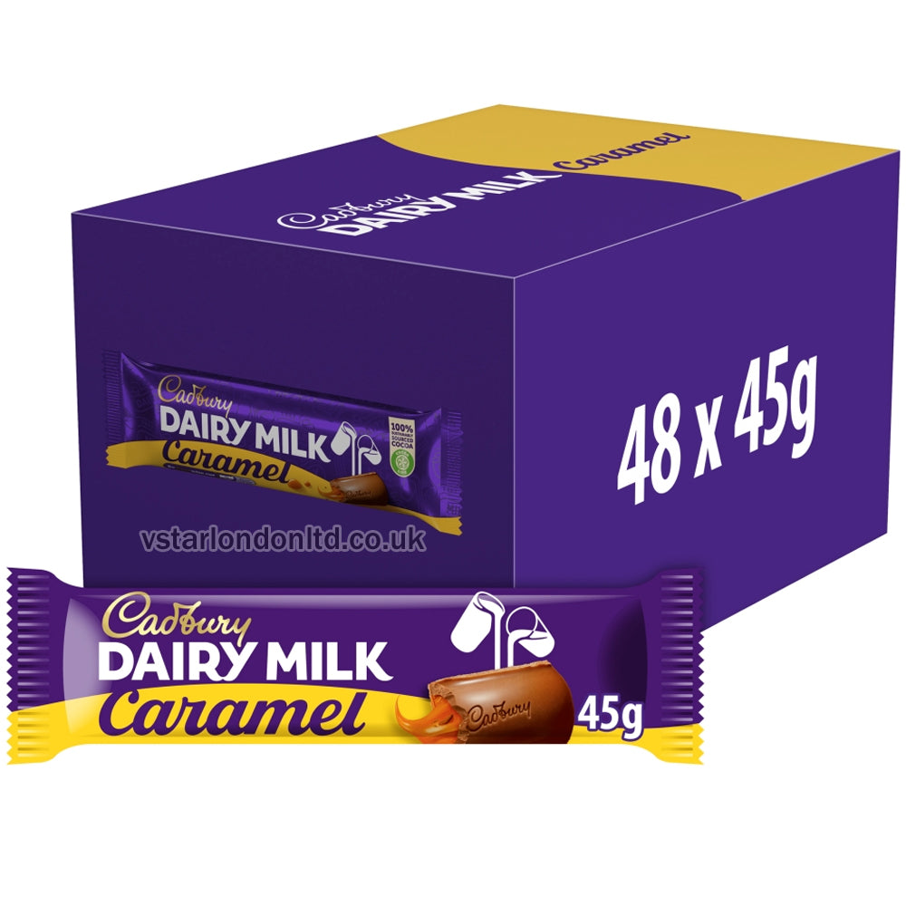 Cadbury Dairy Milk Caramel Chocolate Bar 45g(Pack of 48)