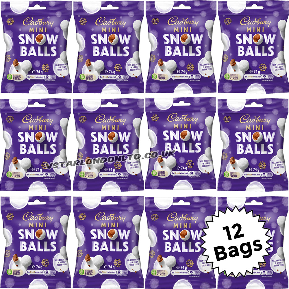 Cadbury Dairy Milk Mini Snow Balls 24 x 74g