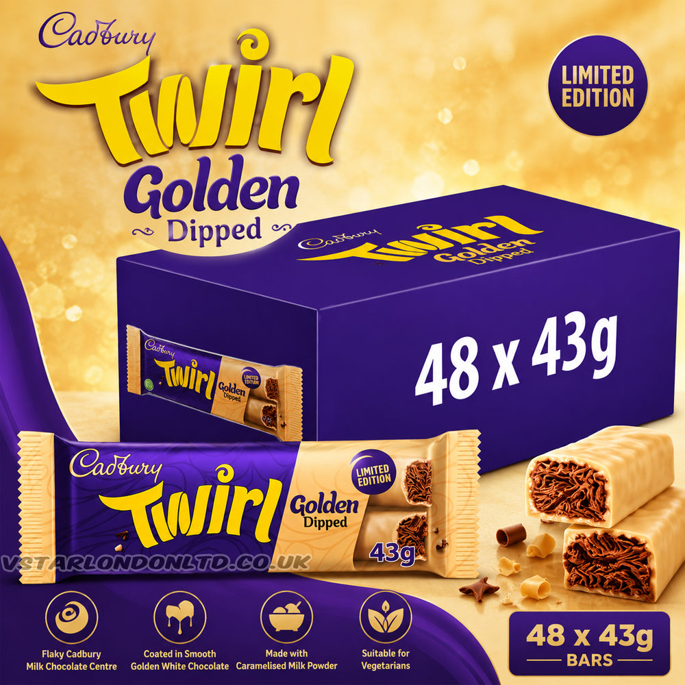 Cadbury Twirl Golden Dipped Limited Edition 43g (24 & 48 Bars)