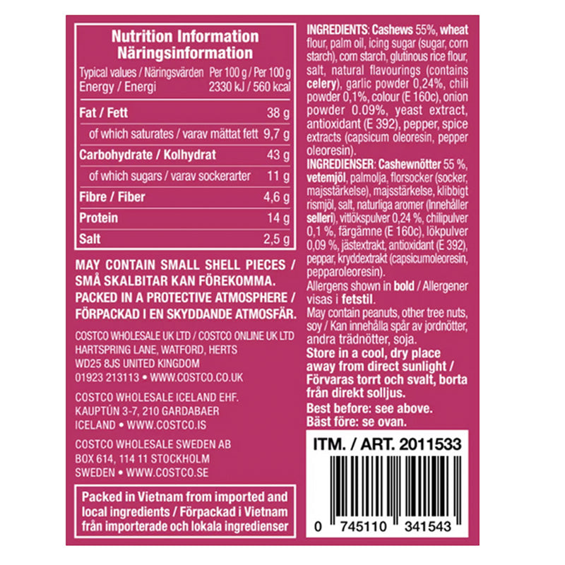 Cajun Coated Cashews 907g Crispy Cracker Coated Spiced Cashew Nuts