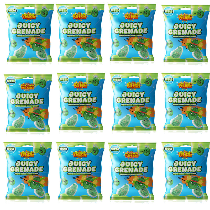 Candy Paradise Juicy Grenade Gummy Sweets 72g x 12 Packs – Halal