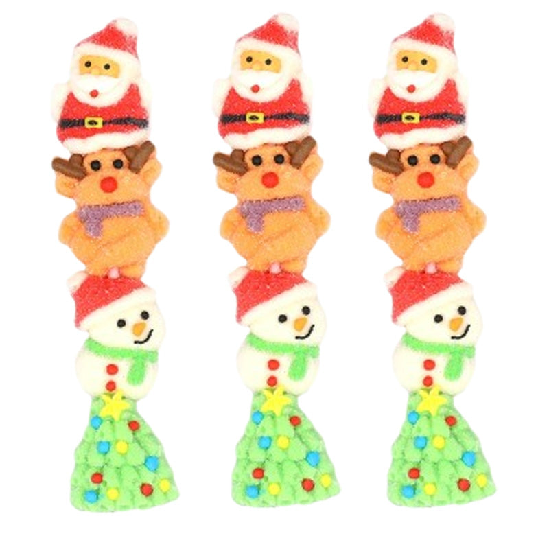 Candy Realms Festive Mallow Stacker 45g x 12 Halal Christmas Marshmallow Lollipops