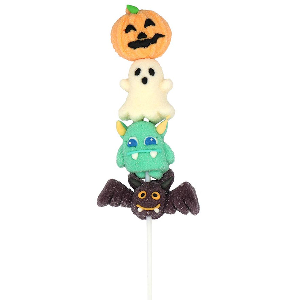 Candy Realms Halloween Mallow Stacker 45g Halal Friendly Fruit Flavour Mallow Lollipops (Box of 12)