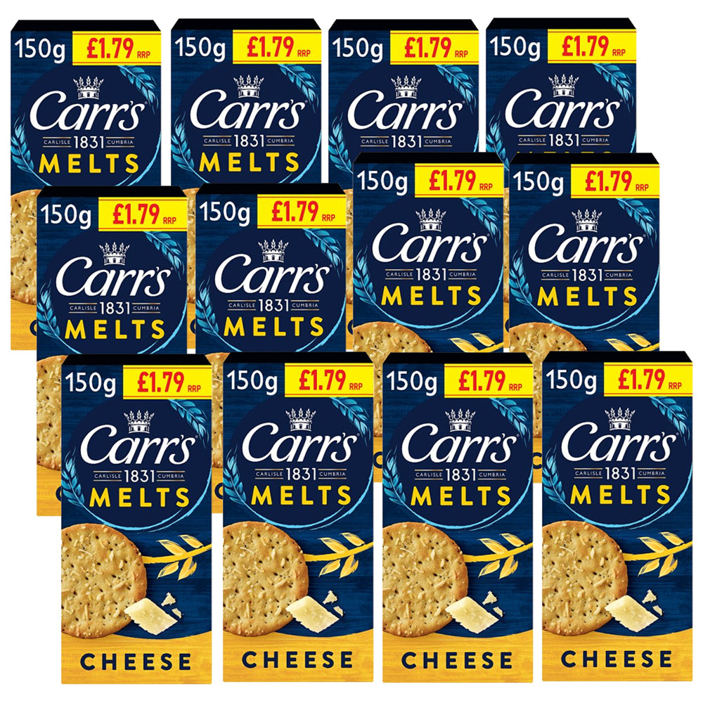 Carr's Melts Cheese Crackers 150g – Light, Crisp & Irresistibly Cheesy (6 & 12 Packs)