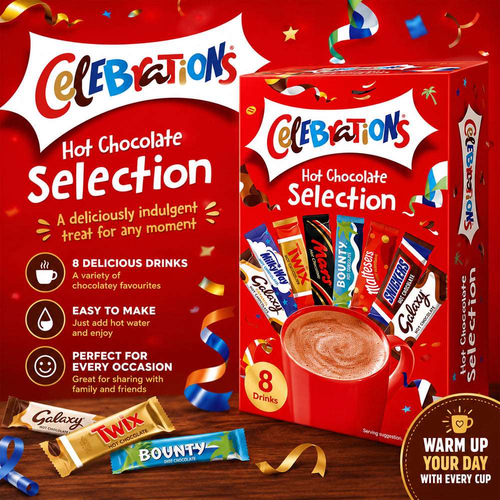 Celebrations Hot Chocolate Selection Sticks 8 Pack (Box of 3)