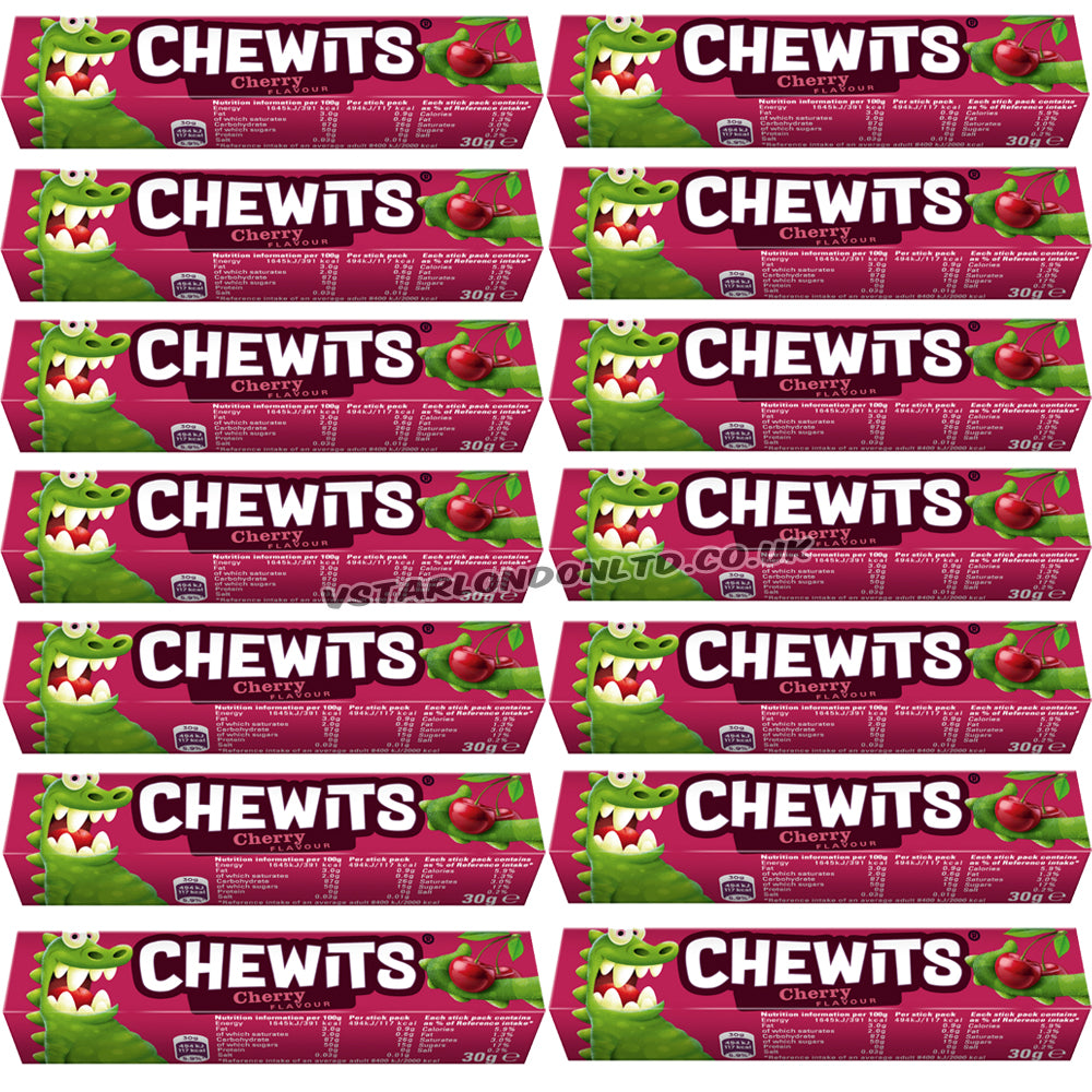 Chewits Cherry Flavour Stick Pack 30g (20 & 40 Packs)