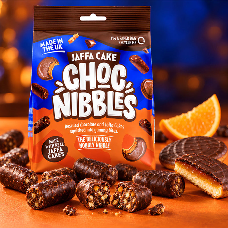 Choc Nibbles Jaffa Cake Pouch 135g – Chocolate Orange Nibbles (12 Pack)