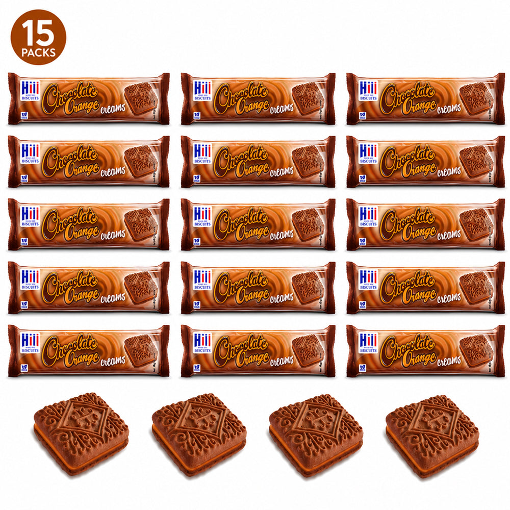 Hill Chocolate Orange Cream Biscuits 150g (15 Packs)