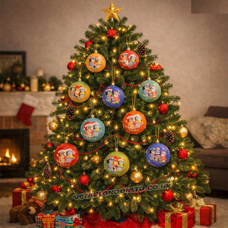 Bluey Christmas Tree Baubles with Jelly Beans 5g X 12 Pack Holiday Treats