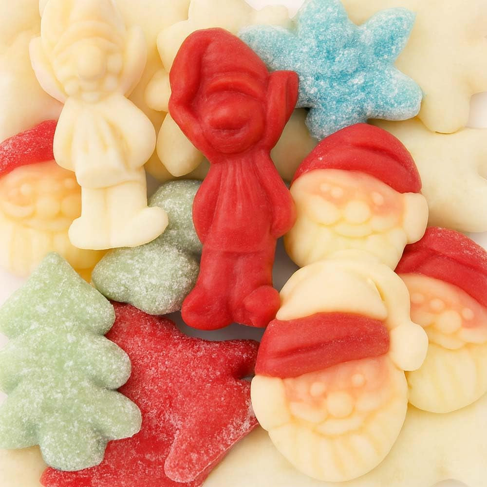 Christmas Trees, Elves, Santas & Snowflake Mallows Gift Tub 1kg