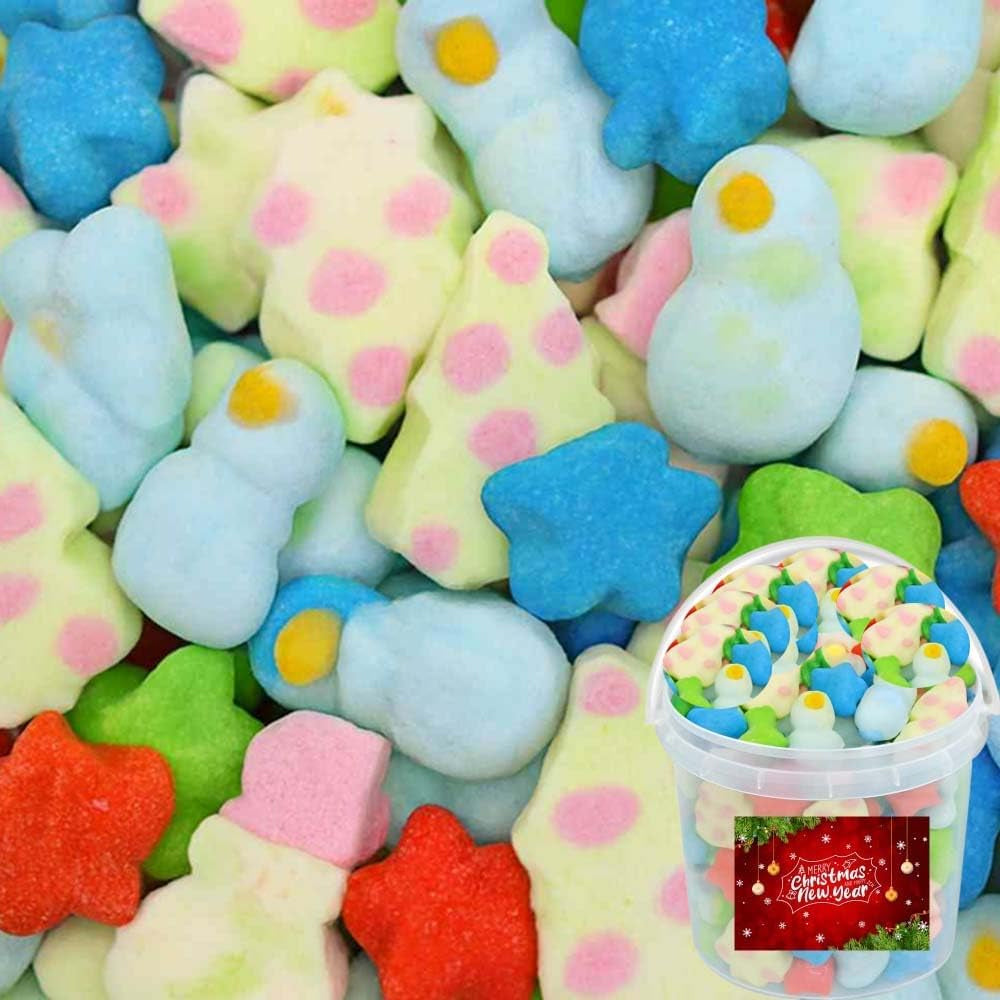 Christmas Mixed Mallows 1kg – Festive Tree, Star & Penguin Shapes