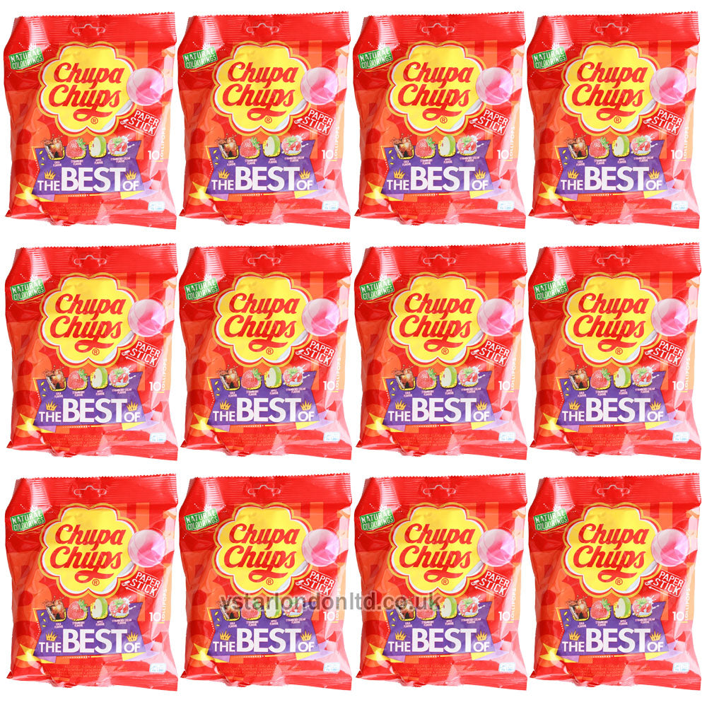 Chupa Chups 10-Piece Lollipops – Pack of 12 | Delicious Assorted Flavours