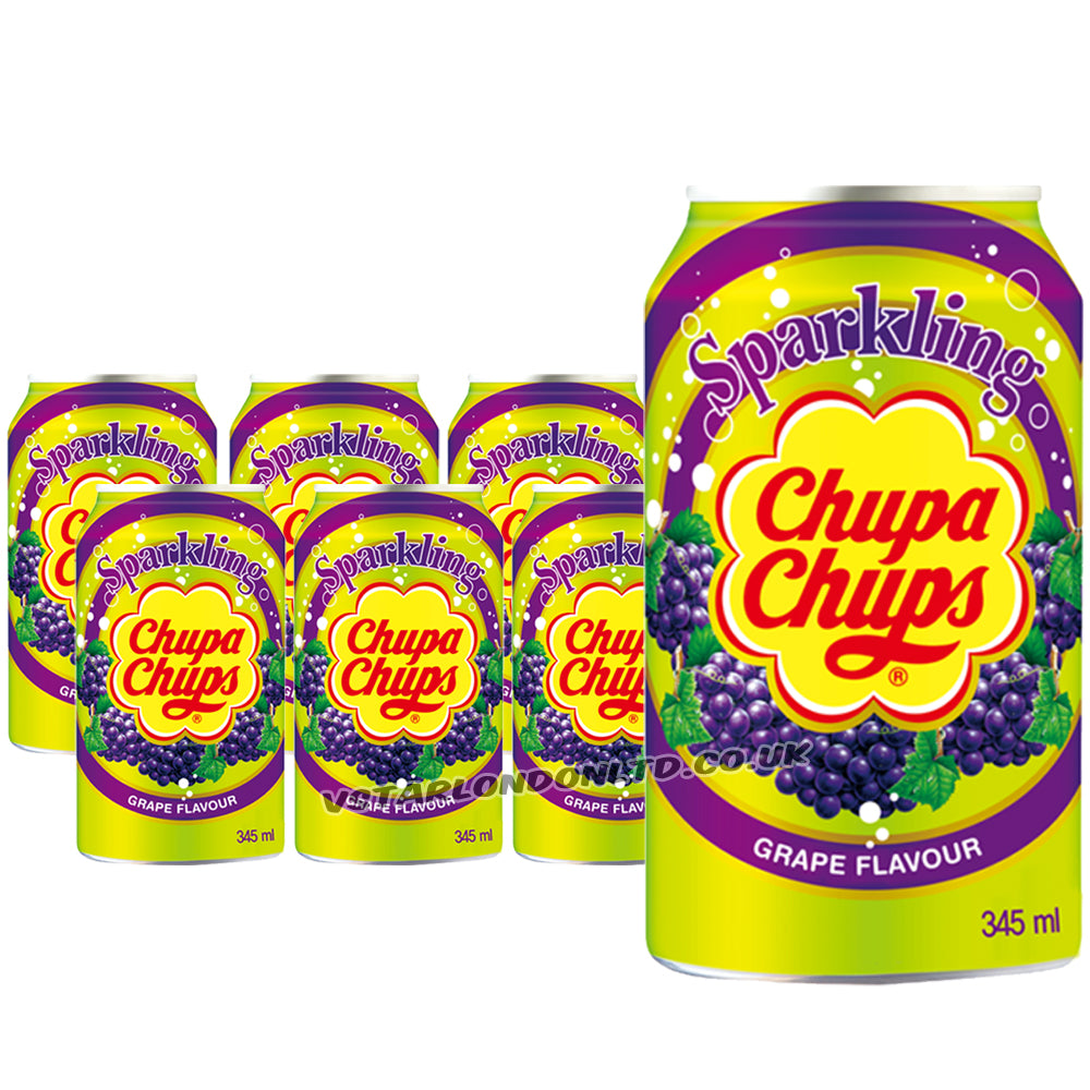 Chupa Chups Sparkling Grape Soda Can 345ml (12 & 24 Cans)