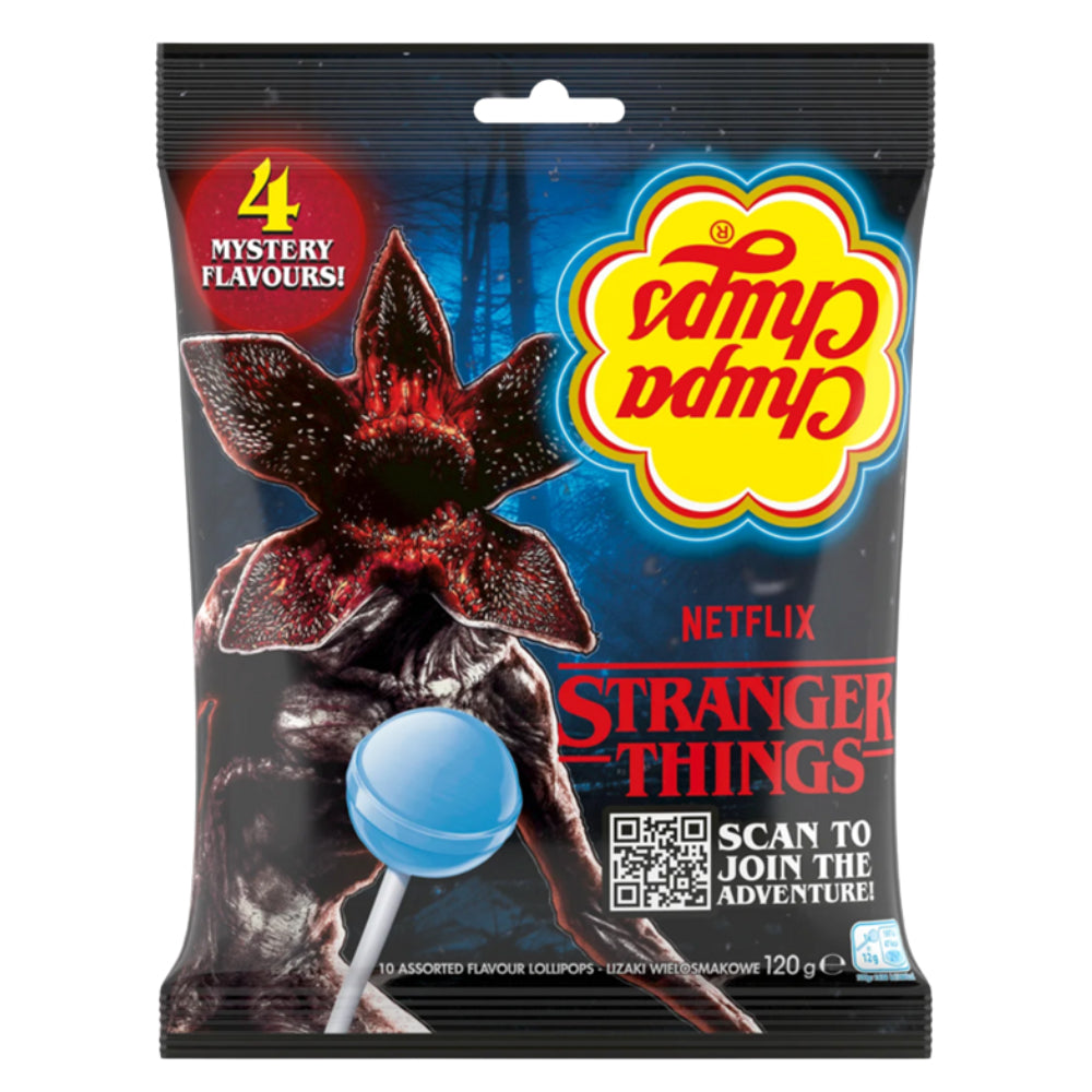 Chupa Chups Stranger Things 4 Flavours Lollipops 120g (6 & 12 Bags)