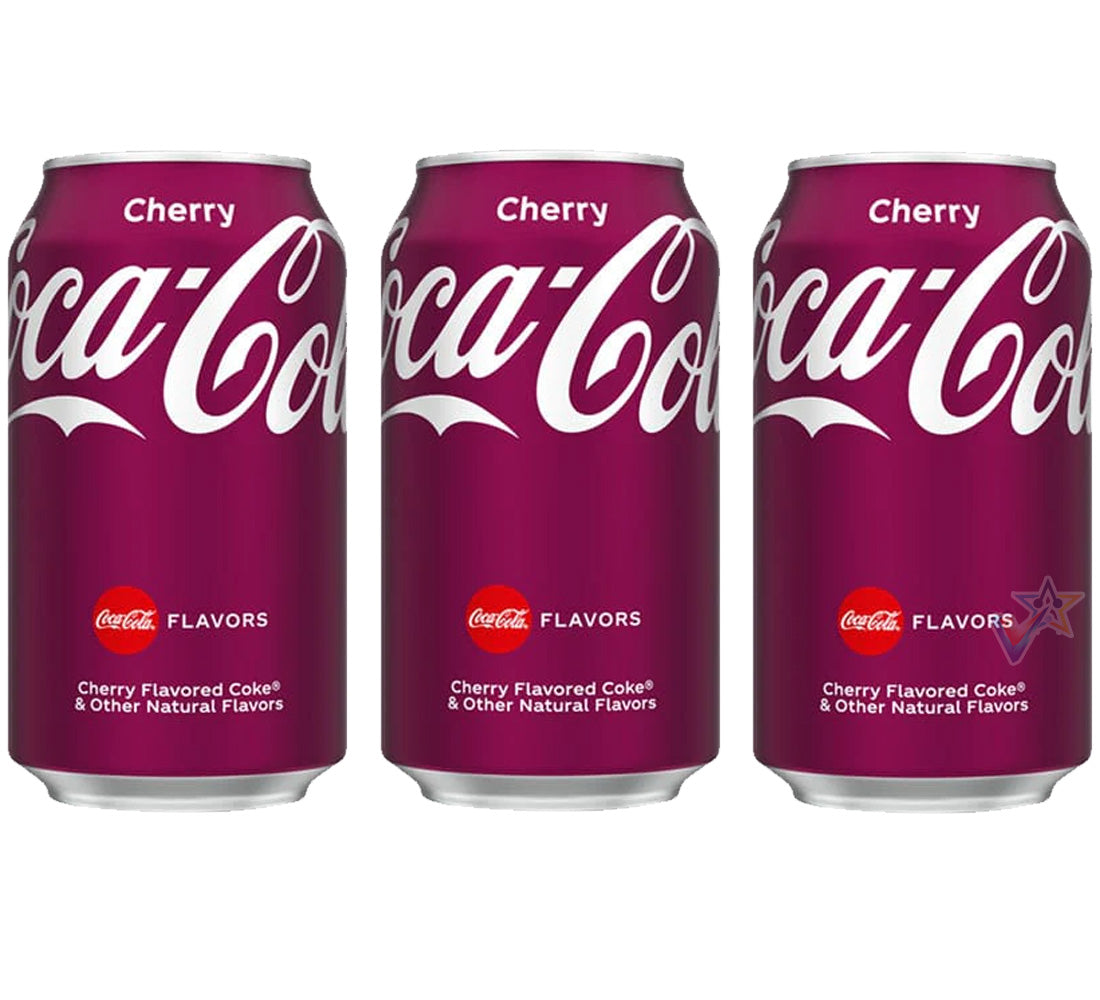 Coca Cola Cherry Soda Soft Drink 3 x 355ml