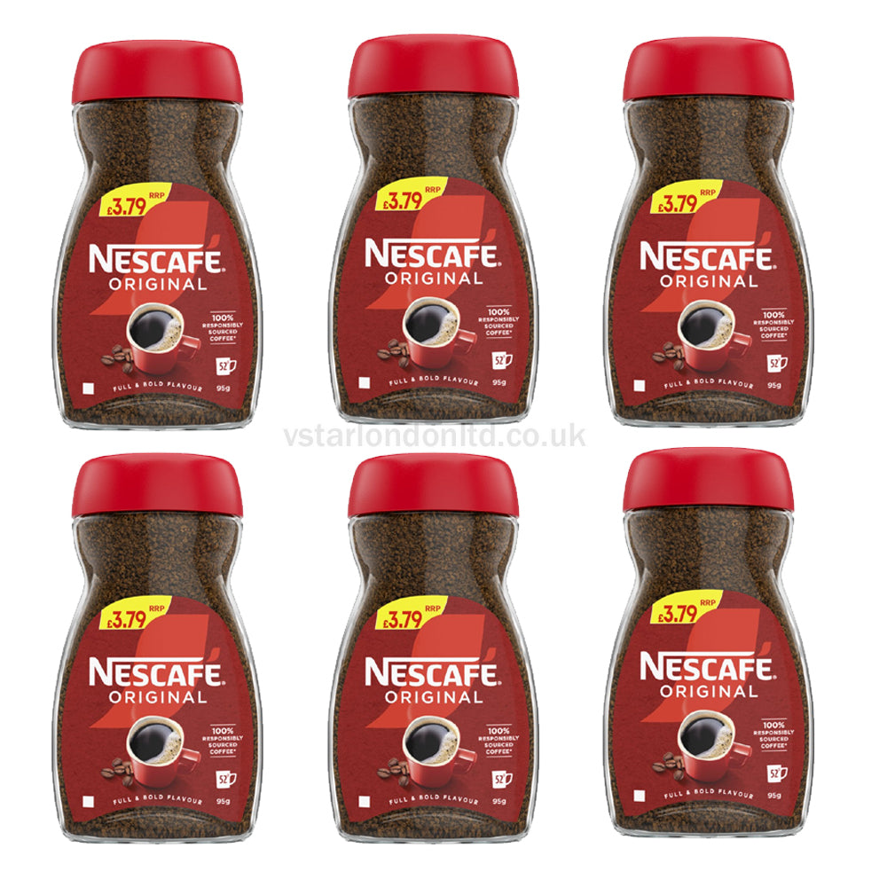 Nescafe Original Instant Coffee 95g (6 packs) - Rich Flavor, Quick Brew PMP