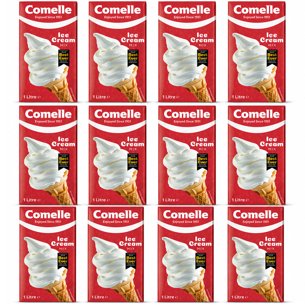 Comelle Vanilla Soft Serve Ice Cream Mix 1L (6 & 12 Boxes)