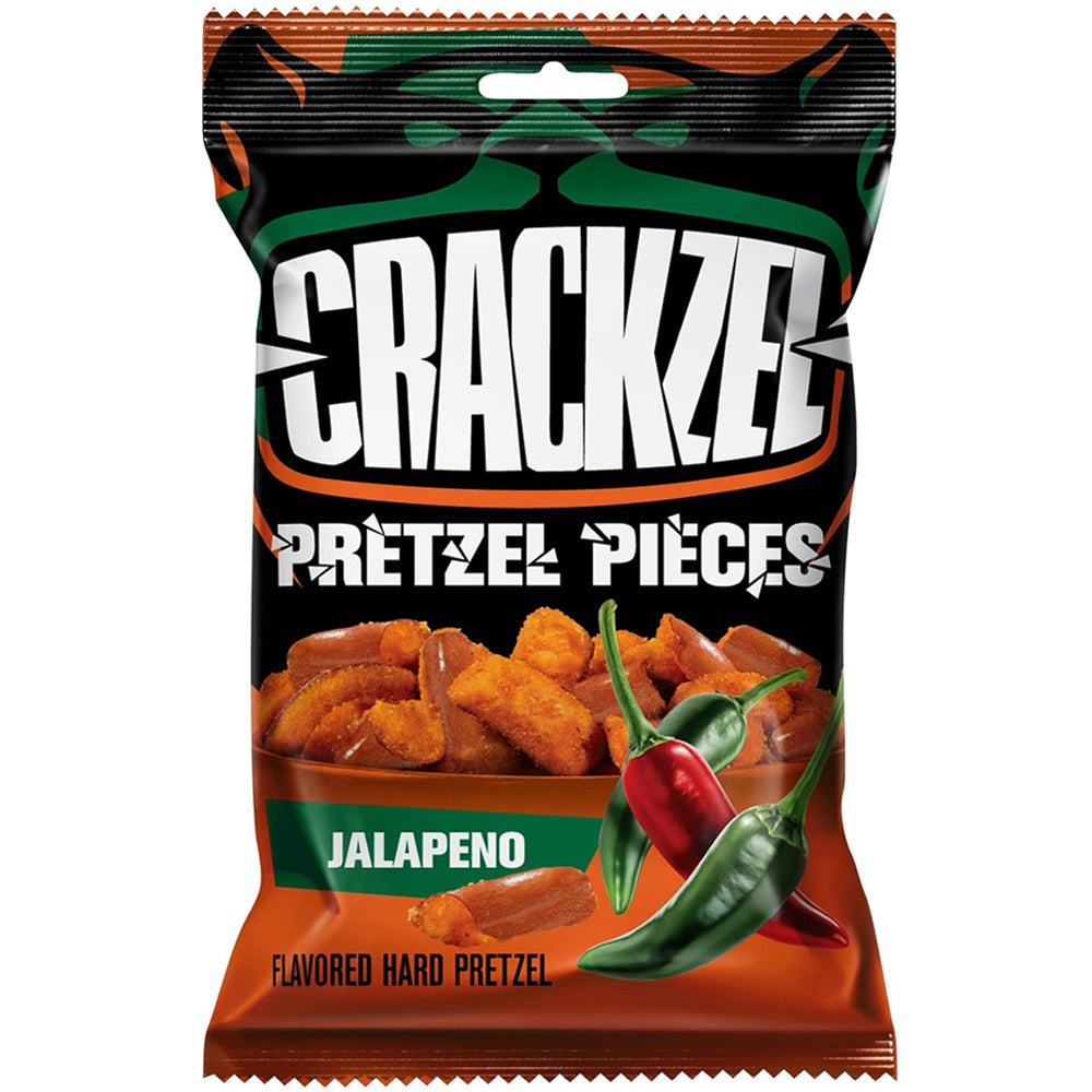 Crackzels Pretzel Pieces Jalapeño 85g (12 & 24 Bags) Halal Snack