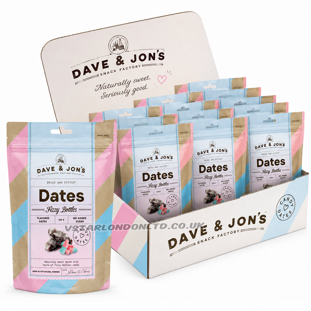 Dave & Jon's Fizzy Bottles Dates 125g (8 & 16 Bags)