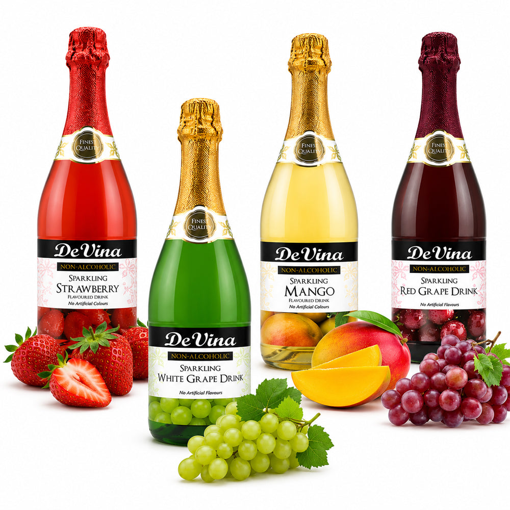 De Vina Sparkling Drink 750ml Mixed Flavours (6 & 12 Bottles)