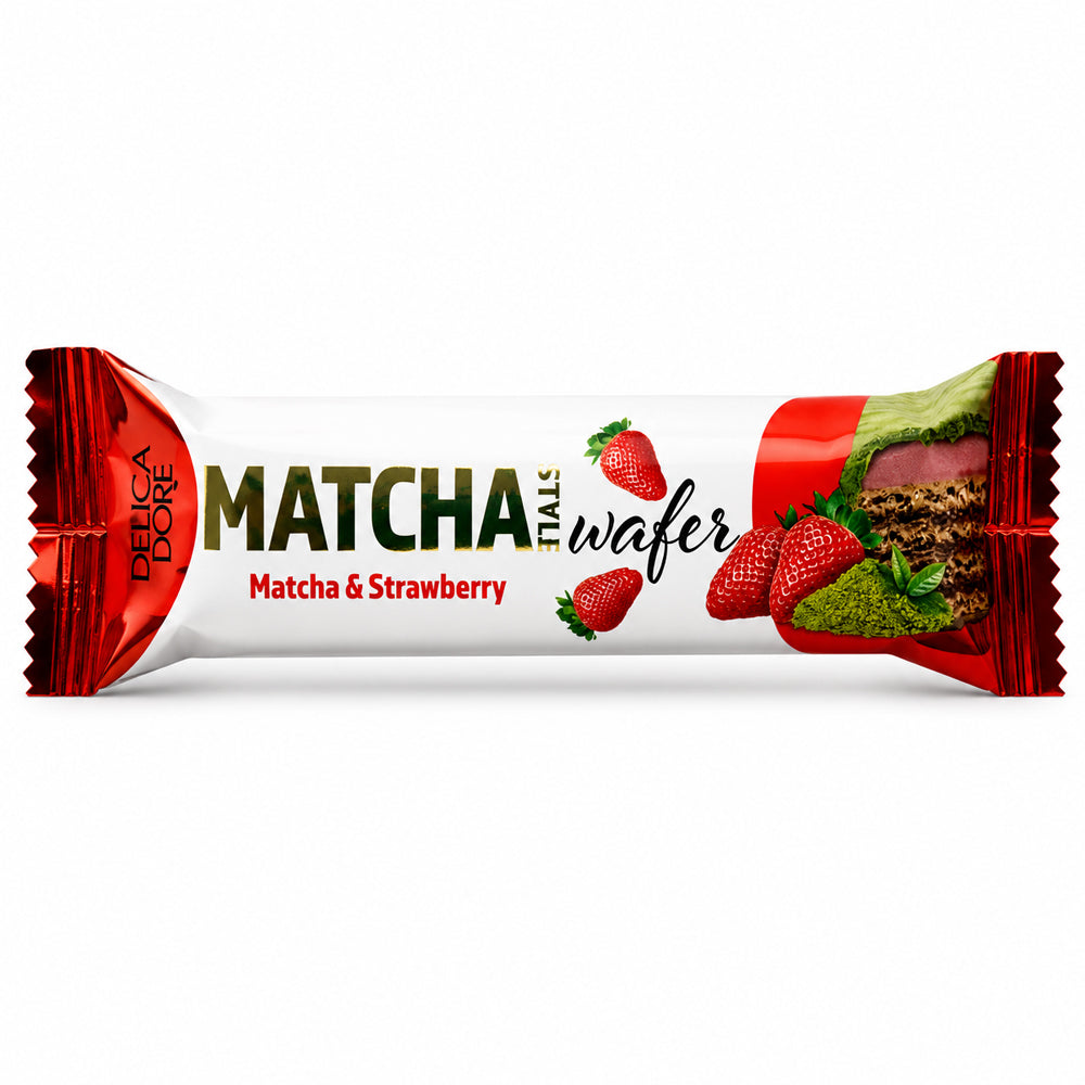 Delicadore Matcha Style Strawberry Wafer Bar 35g (Box of 24)