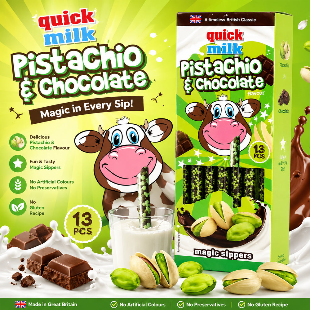Dr Moo Quick Milk Pistachio Straws 13 Pack 78g (Pack of 6)