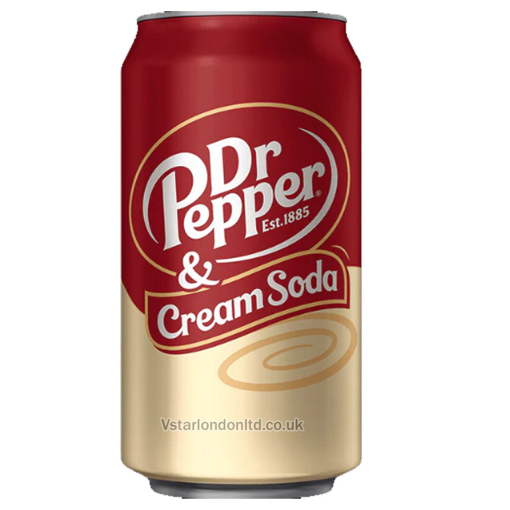 Dr Pepper Cream Soda - 12 Pack (355ml Cans) | Smooth & Refreshing Flavor