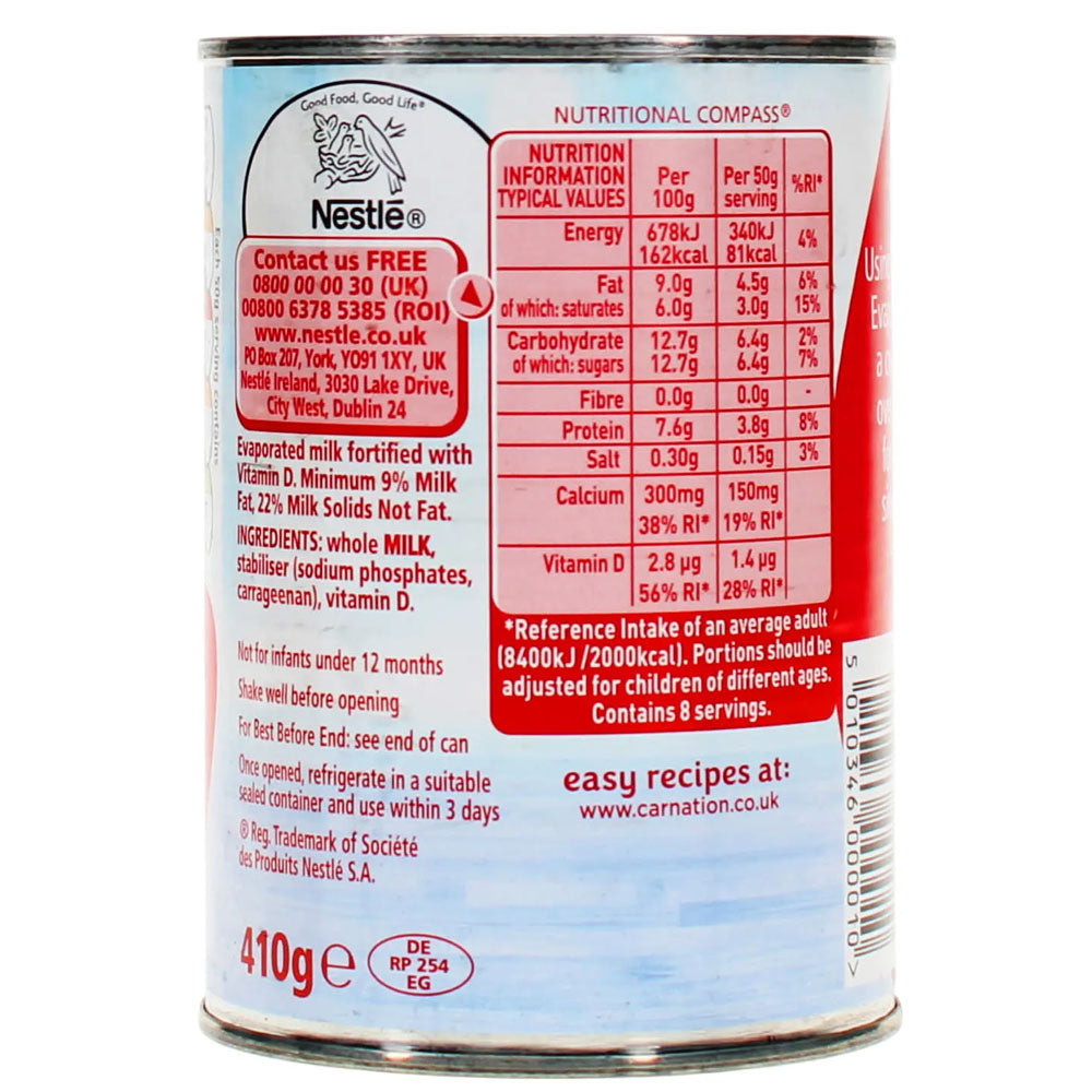 Carnation Evaporated Milk 410g - Bulk Buy