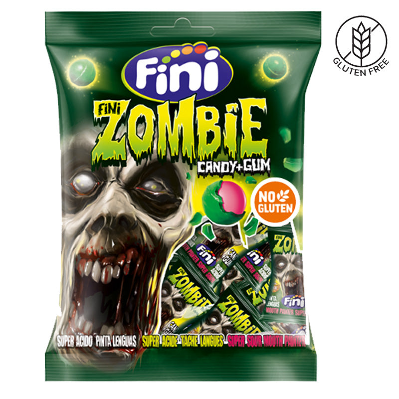 Fini Zombie Candy Gum 65g – Halloween Hard Candy with Chewy Gum (Box of 15 Packs)