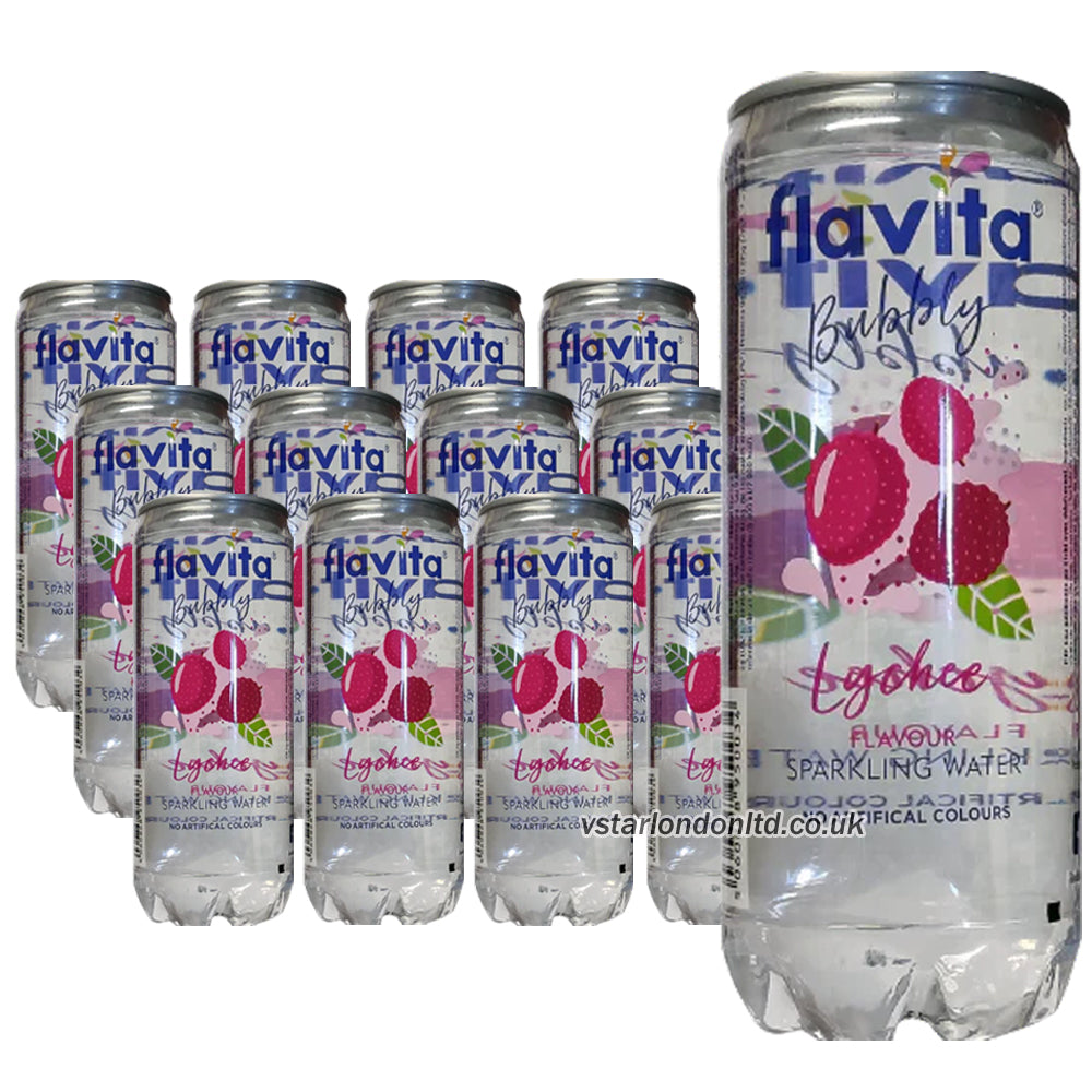 Flavita Sparkling Drink Cans – Mango, Mojito, Strawberry, Lychee (12 & 24 Cans)