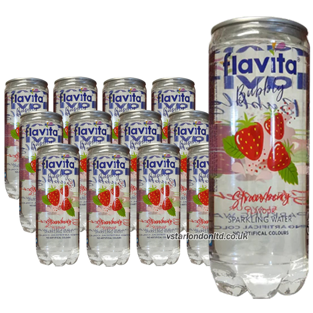 Flavita Sparkling Drink Cans – Mango, Mojito, Strawberry, Lychee (12 & 24 Cans)